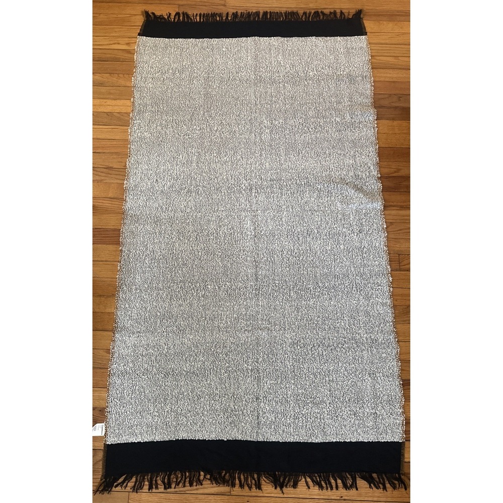 Crate And Barrel Wool Blend Throw Blanket Gray And Blue W 38in X L 71in